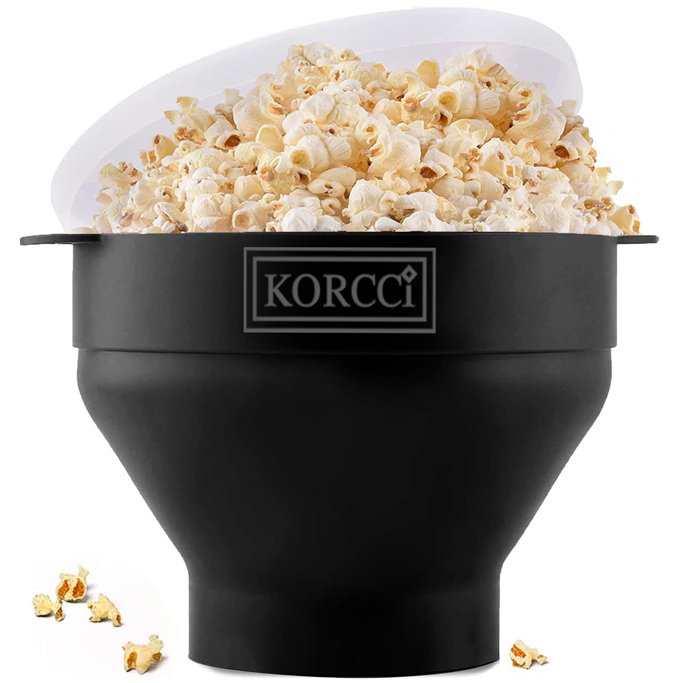 Korcci popcorn popper collapsible design for space saving and quick family snacking
