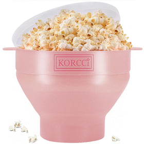 Korcci popcorn popper in full bowl shows large capacity for family movie night.