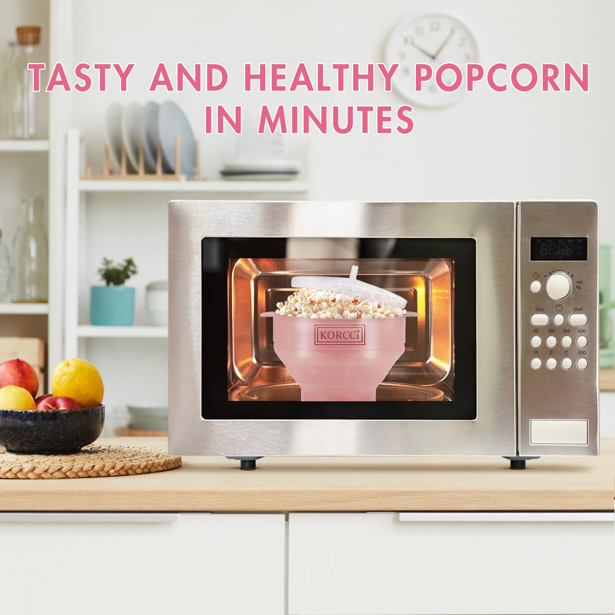 Korcci popper offers up to 15 cups of popcorn per batch.