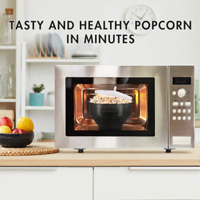 Korcci silicone BPA-free popcorn bowl for safe, reusable microwave popcorn
