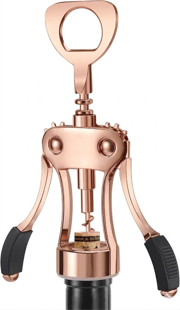 KORCCI wine opener with ergonomic handle for easy cork removal and control.