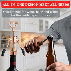 KORCCI multi-function end opens beer caps and hangs for handy storage.
