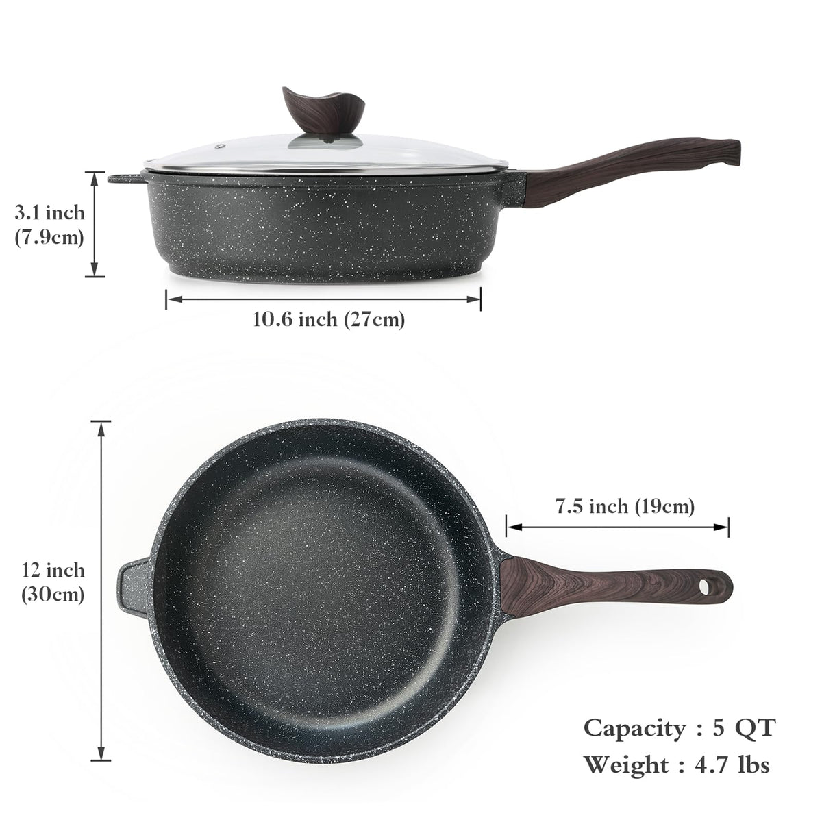 Kordisen easy-clean nonstick surface simplifies cleanup after cooking.