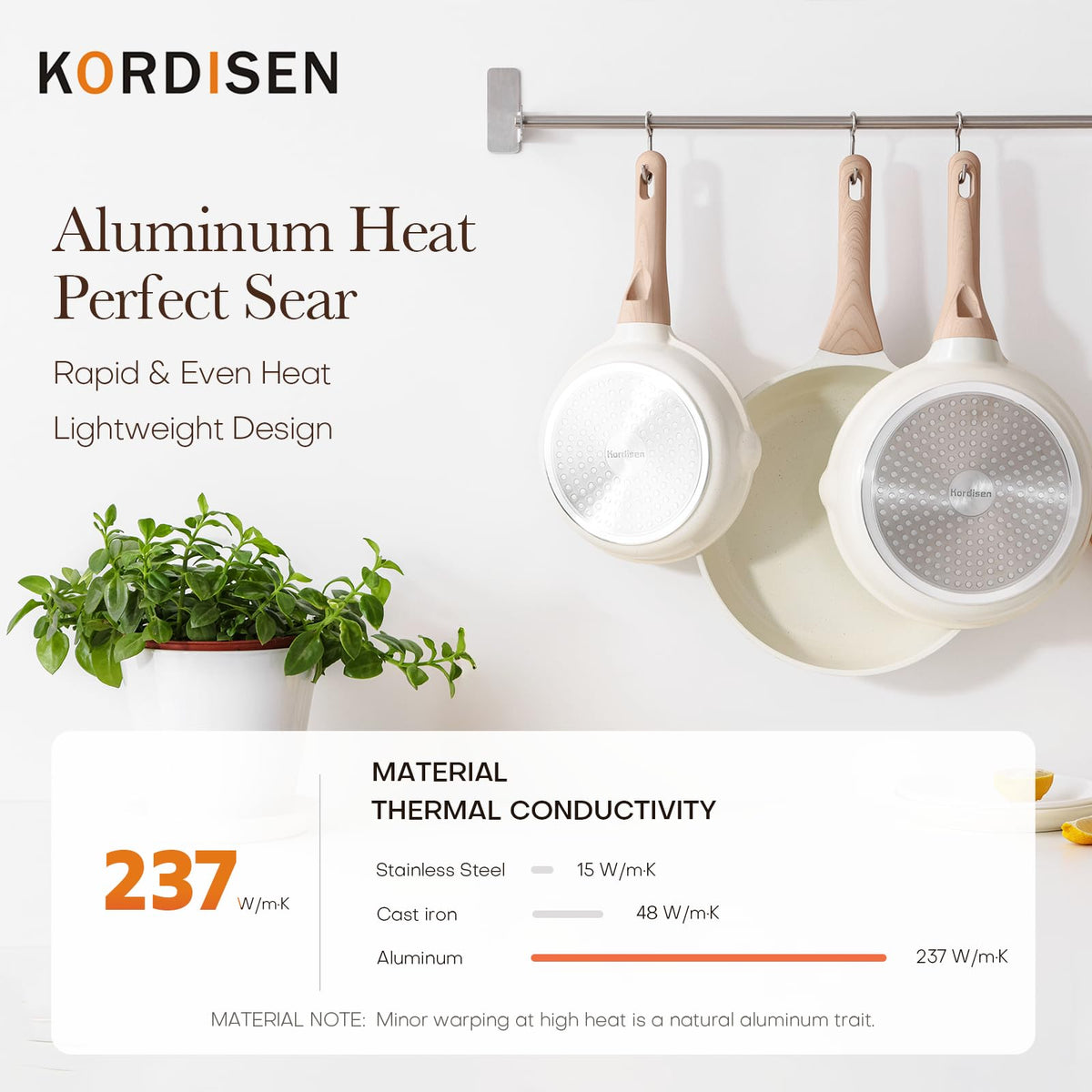 Kordisen easy-clean surface makes wipe-down quick after meals.