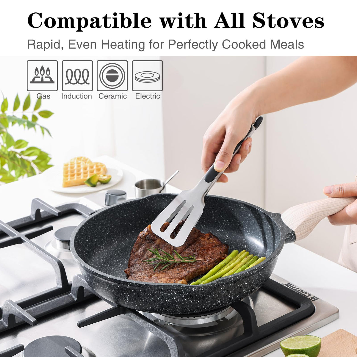 Kordisen heat-resistant Bakelite handle stays cool while cooking