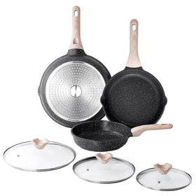 Kordisen 9.5 inch nonstick frying pan with lid for easy, low-oil cooking