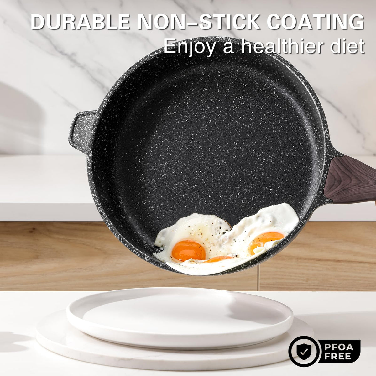 Kordisen nonstick skillet 10-inch ready for quick, low-oil cooking