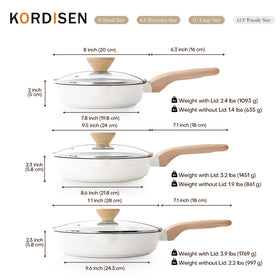 Kordisen stay-cool Bakelite handle reduces burns during cooking.