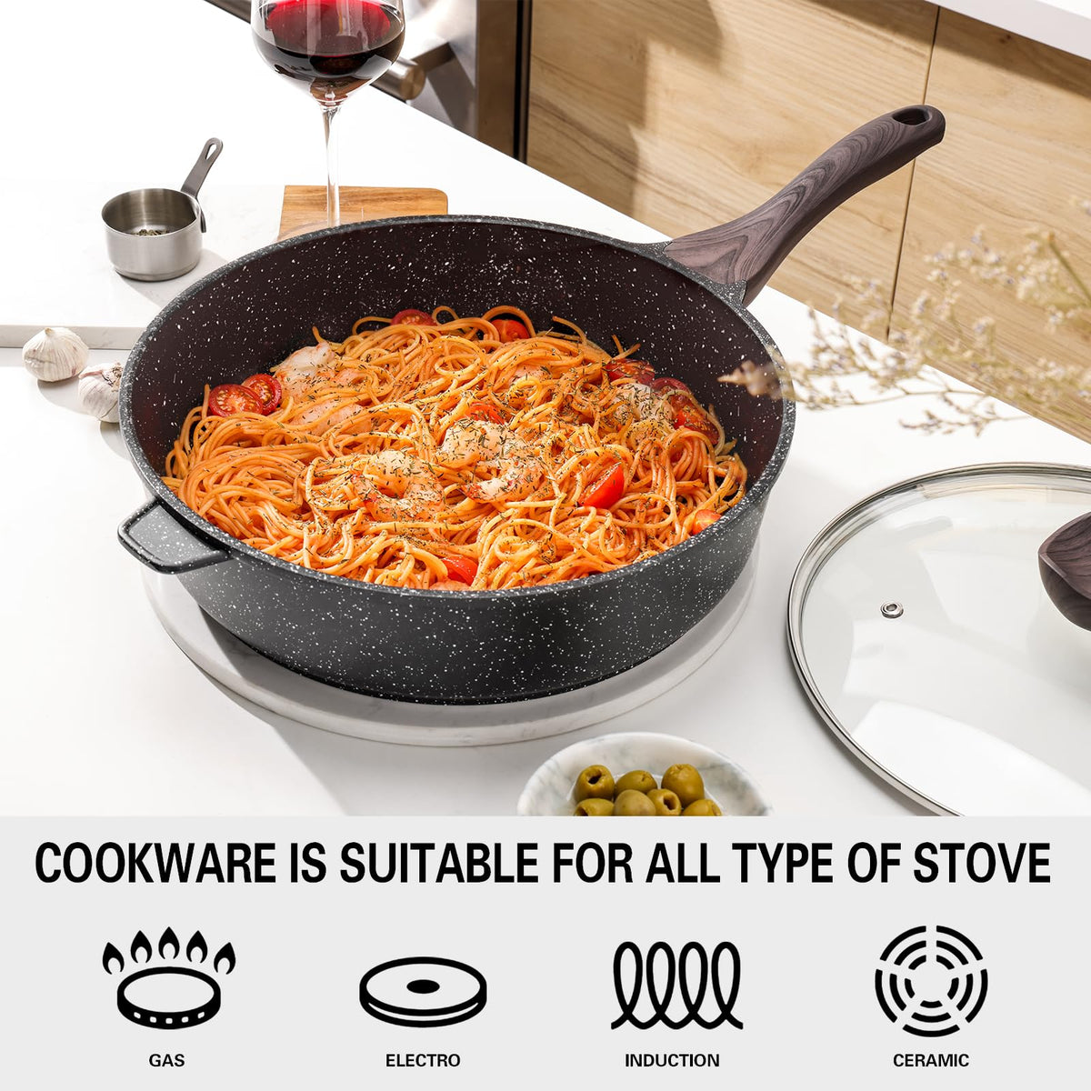 Kordisen induction-ready pan with universal compatibility and even heat