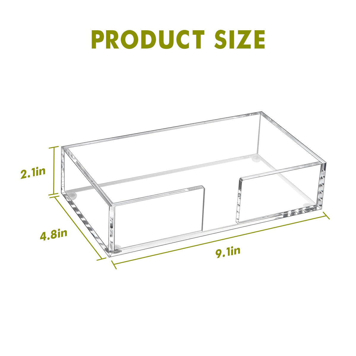 Kordory clear countertop napkin holder keeps napkins neatly within reach.