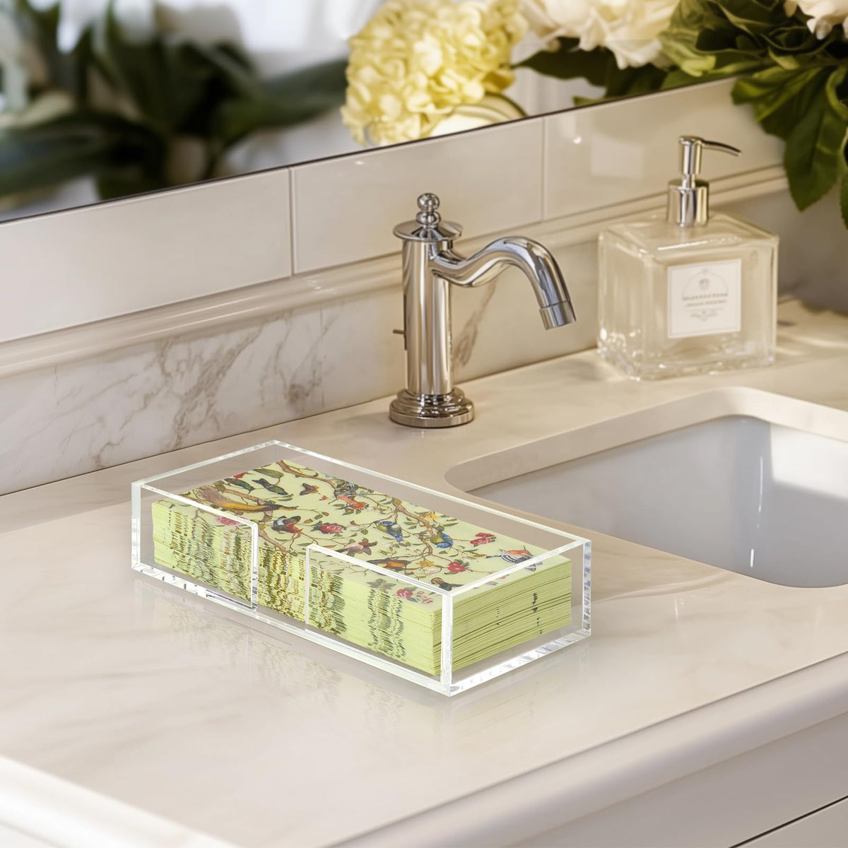 Kordory non-slip bottom napkin tray stays steady on counters.