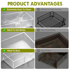 Kordory rectangular bathroom napkin tray fits compact spaces and clean lines.
