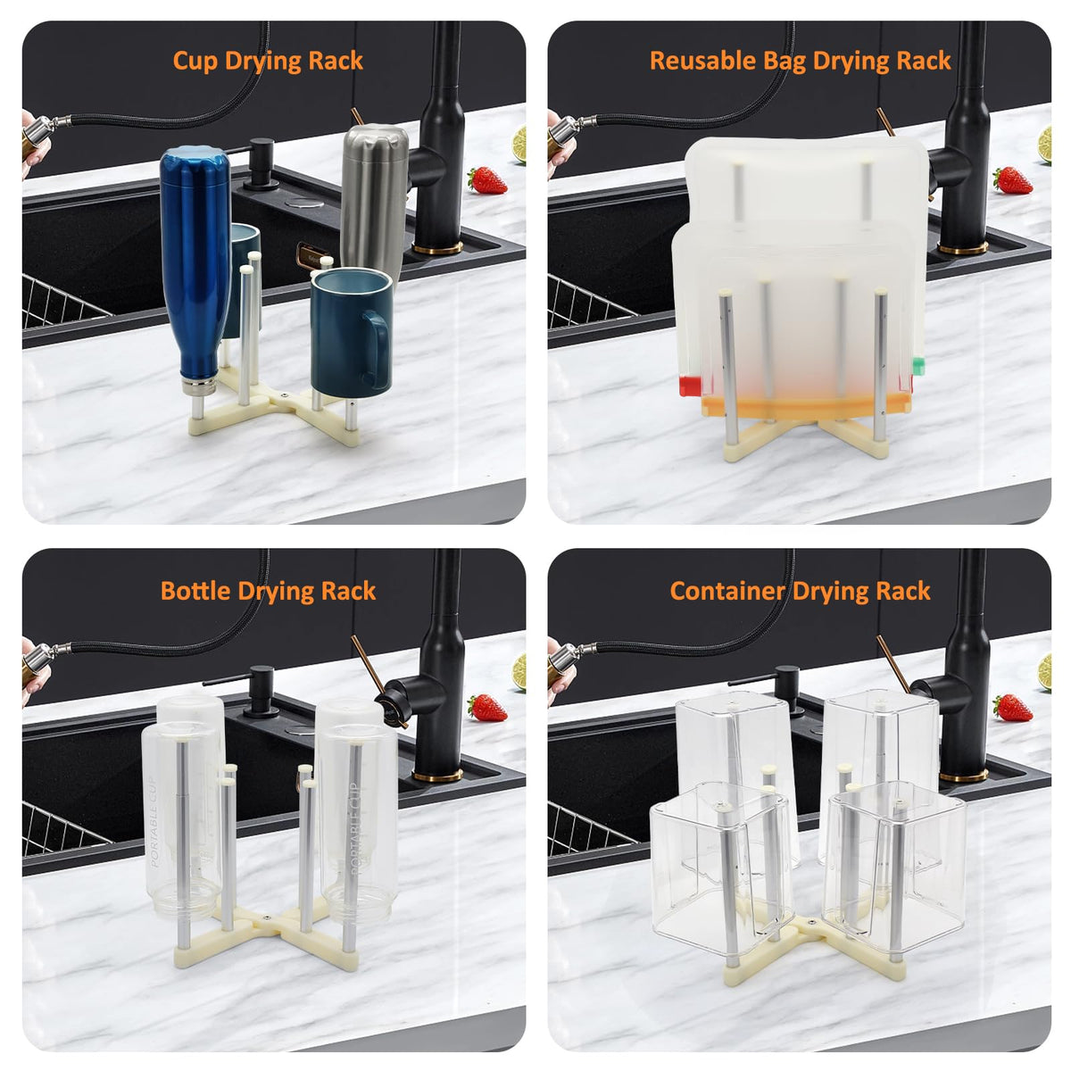 KORRTFID cup drying rack extendable design for cups and mugs