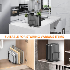 KORRTFID cutting board rack with anti-slip base prevents sliding during use.