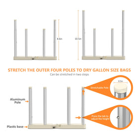 KORRTFID retractable metal drying rods extend to fit tall bottles and jars