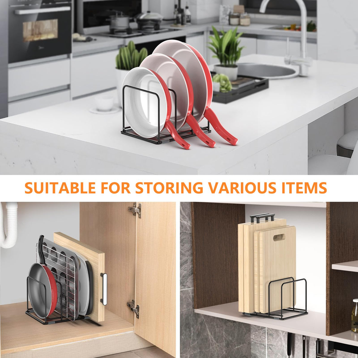 KORRTFID space-saving rack fits on counters or in cabinets for organized storage.