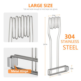 KORRTFID stainless steel kitchen glove holder showing rust-resistant finish