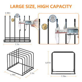 KORRTFID steel cookware holder keeps skillets organized and ready for quick access.