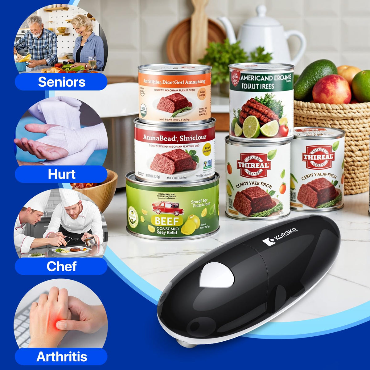 KORSKR battery-powered design emphasizes cordless, portable use in any kitchen.