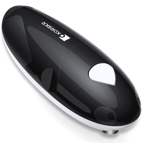 KORSKR electric can opener front view showing hands-free convenience for easy kitchen tasks.