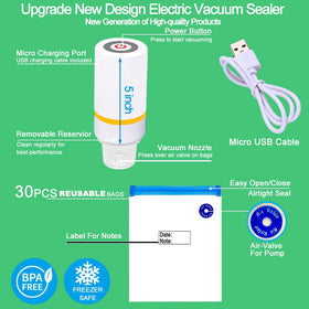 Kosbon portable rechargeable vacuum sealer with one-touch operation.