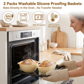KOSBON round silicone banneton for flawless dough proofing.