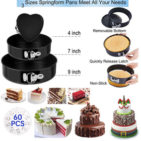 KOSBON 4-7-9 inch springform pans for versatile layers