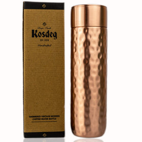 Kosdeg copper water bottle with hammered texture for stylish hydration on the go.