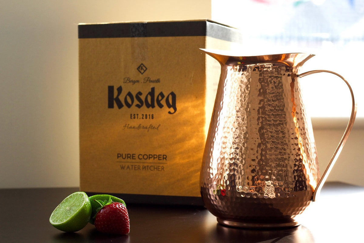 Kosdeg hammered copper design full pitcher for durable daily use