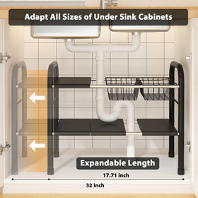 KOSIWU two-tier under-sink shelf organizing cabinet space