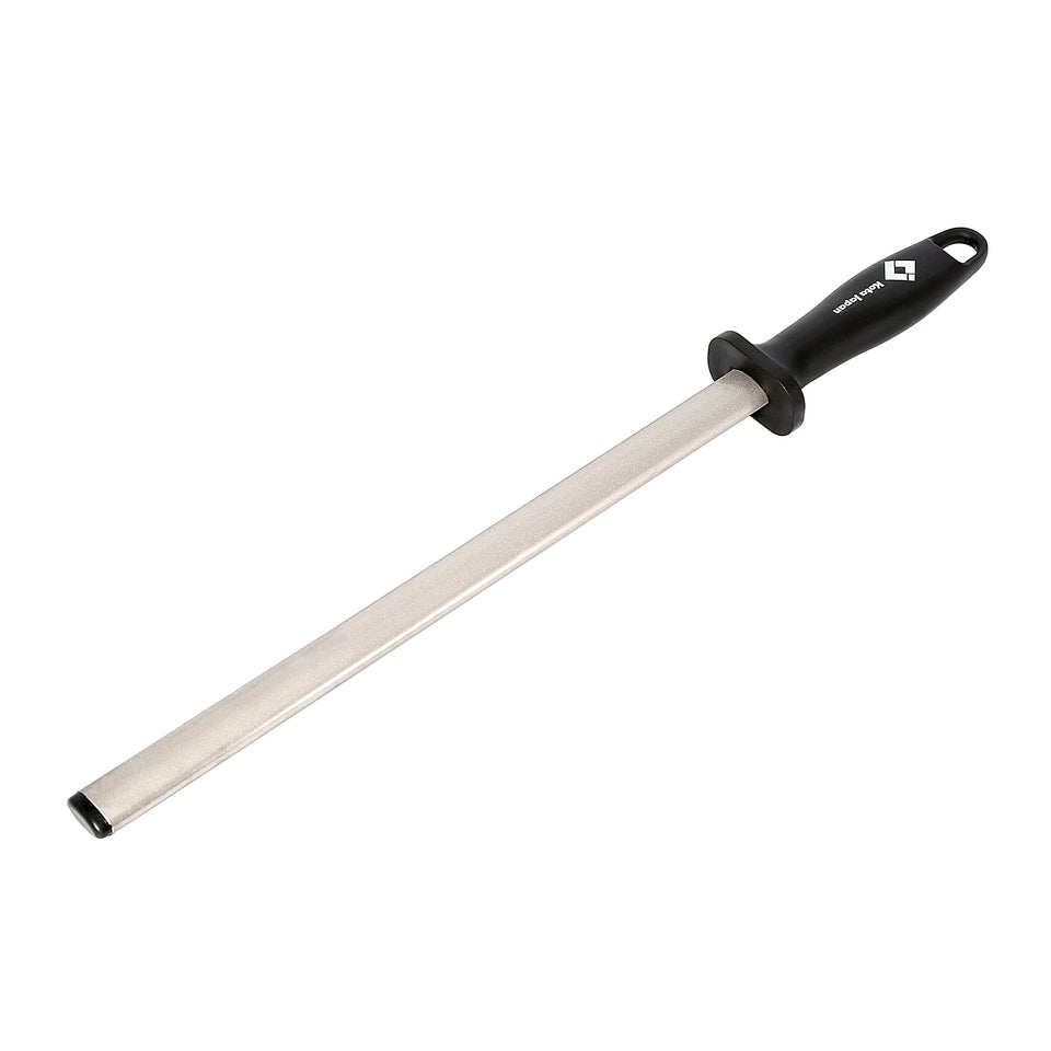 Kota Japan 12in diamond sharpening rod on a kitchen counter for fast edge renewal.