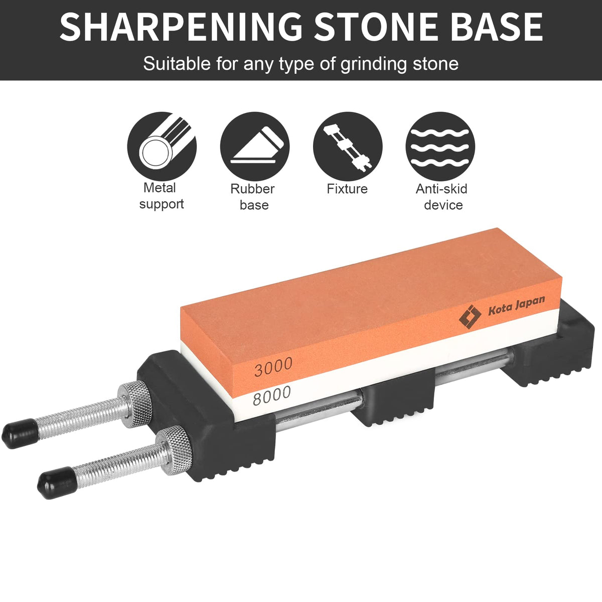 Kota Japan anti-slip base grips countertop for safer honing