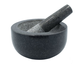 Kota Japan large black granite mortar and pestle for durable spice grinding