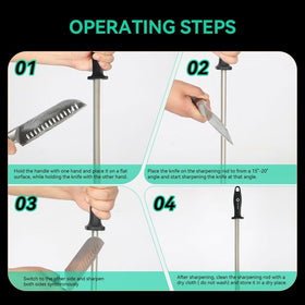 Kota Japan sharpening rod with lifetime guarantee ready for long-term use.