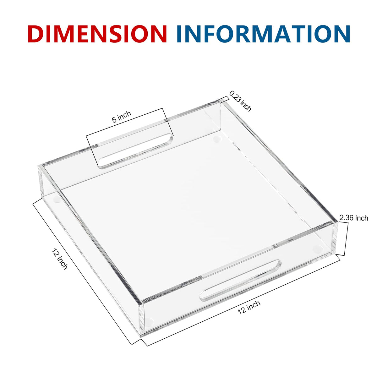 KOTEMON clear acrylic tray highlighting sealed edges for leak resistance