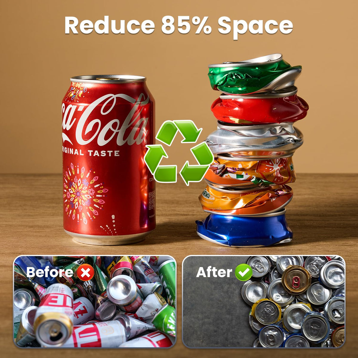 KOTTO space-saving wall mount frees counter space and tidies recycling.