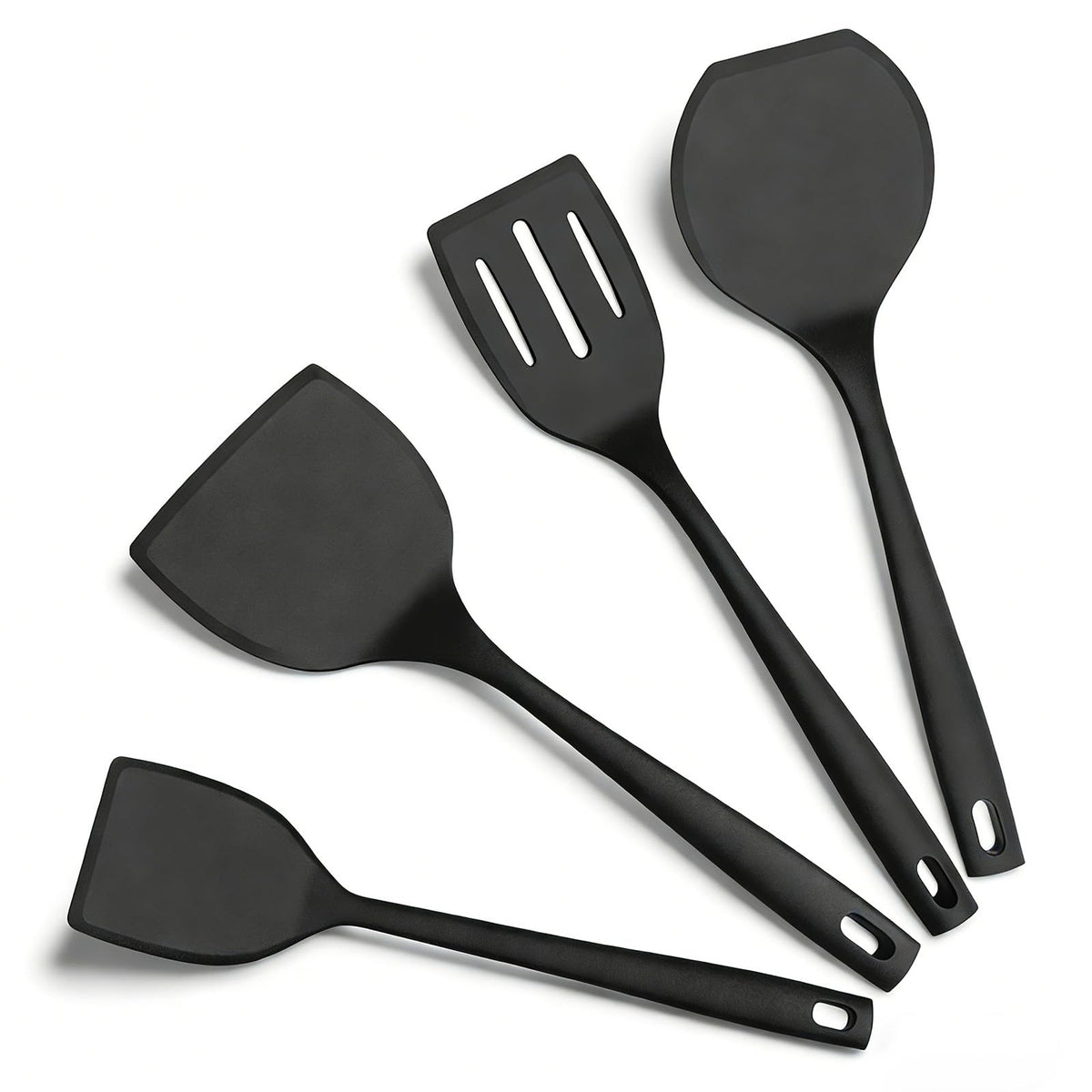 KoudHug silicone spatula set, full view for versatile flipping and scraping in any pan