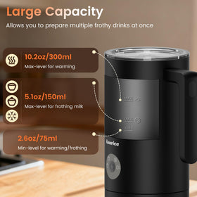 Kourice Milk Frother 4-in-1 cold foam on iced coffee