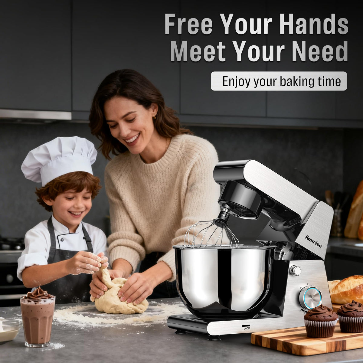 Anti-slip base keeps the mixer steady and countertop-safe during high-speed mixing