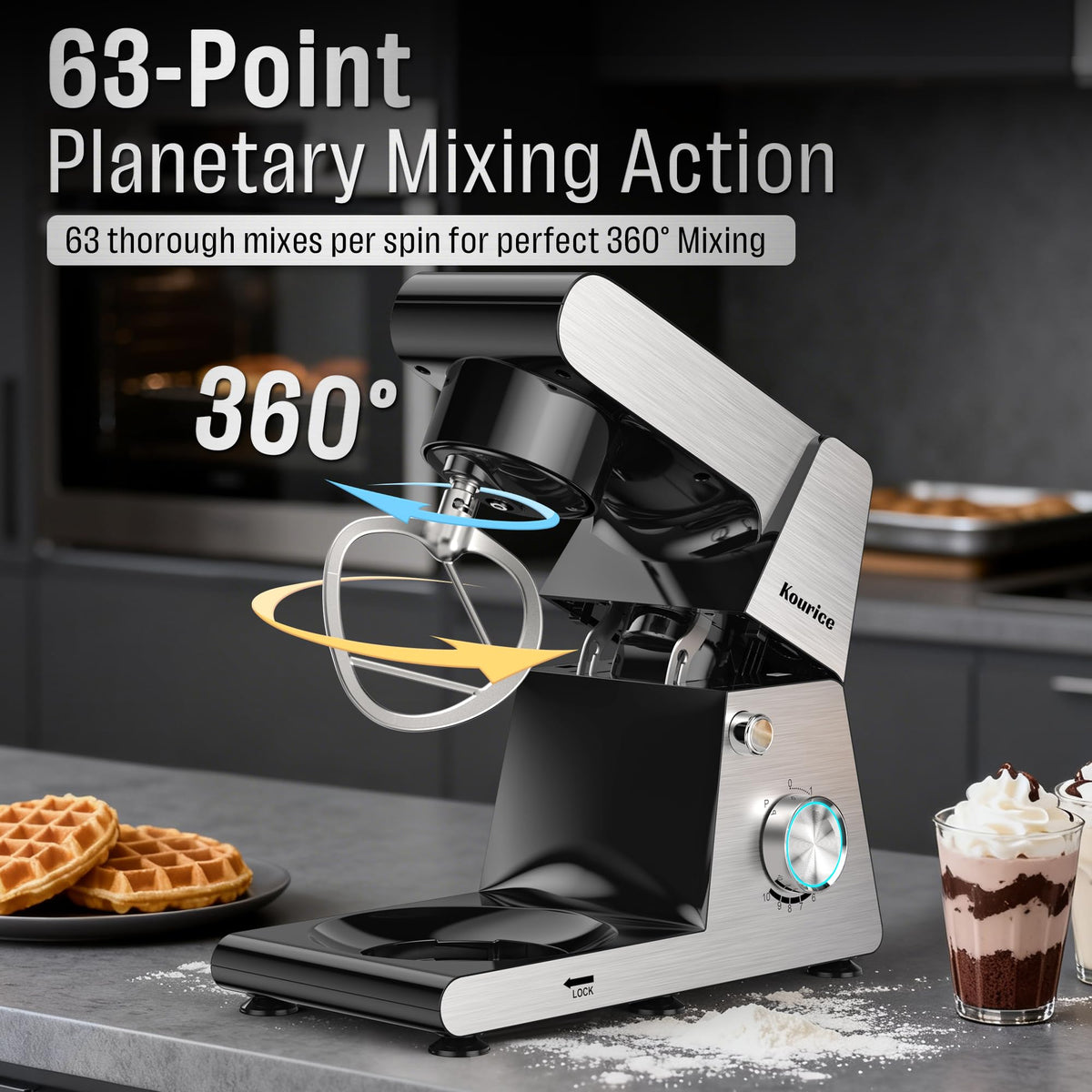 Kourice mixer operates quietly, keeping evenings peaceful while baking
