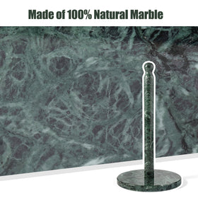 Koville Alpi Green marble paper towel holder anti-slip bottom protects surfaces.