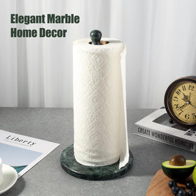 Koville Alpi Green marble paper towel holder assembly with included tools.
