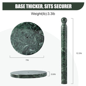 Koville Alpi Green marble paper towel holder top view emphasizing freestanding design.