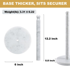 Koville Carrara marble rod close-up highlighting smooth finish for easy towel changes.