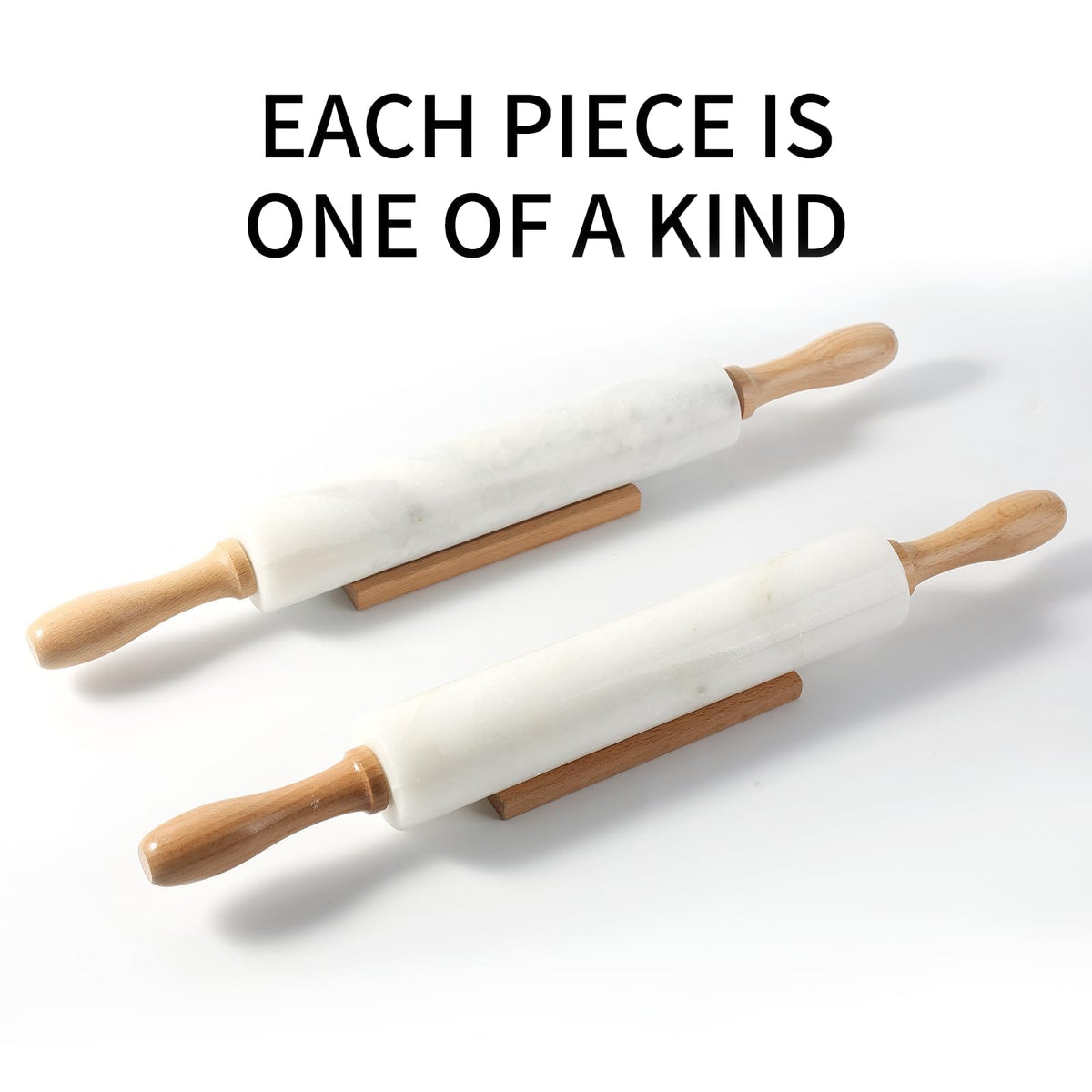 Koville Marble Rolling Pin with non-stick surface for easy dough work.