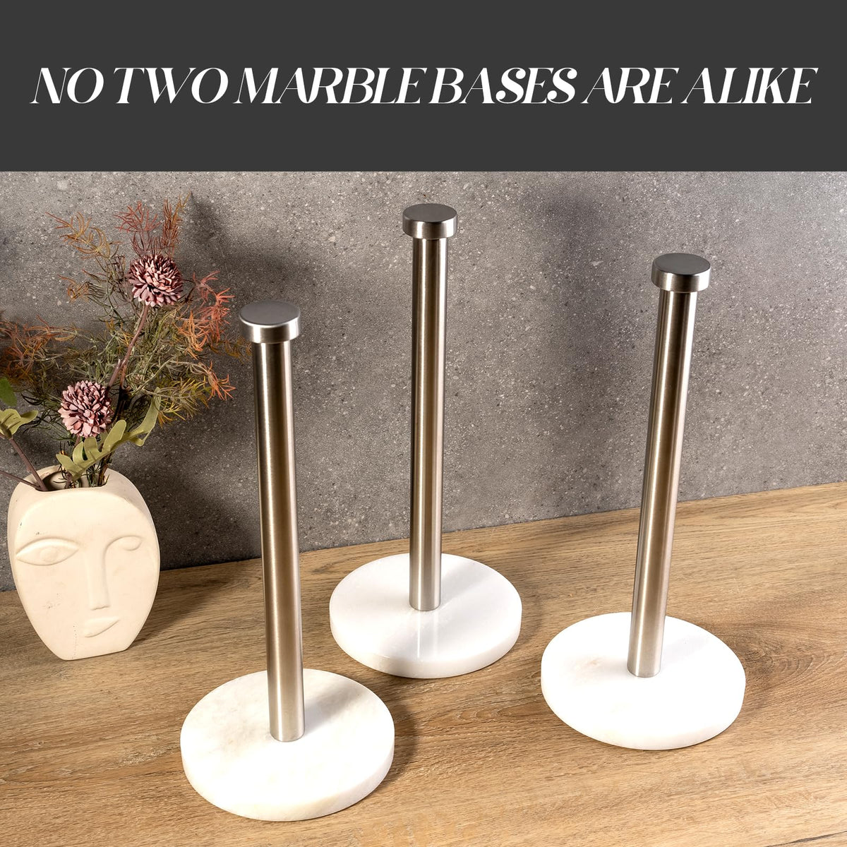 Koville modern kitchen decor marble holder complements contemporary countertops.