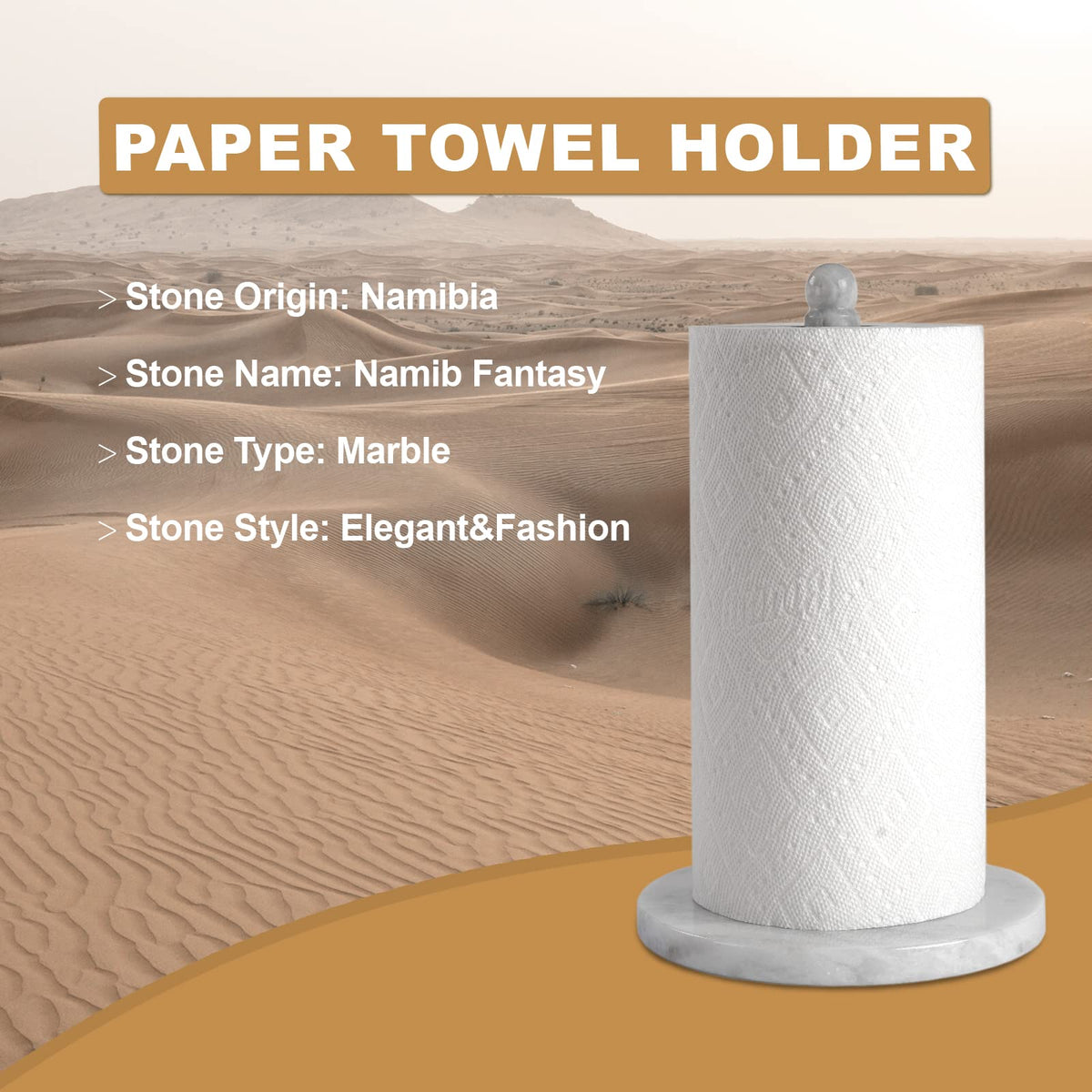 Koville Namib Fantasy marble rod showcases natural veining while keeping rolls steady.