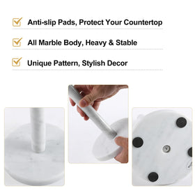 Koville paper towel holder front view emphasizes a sturdy countertop presence.