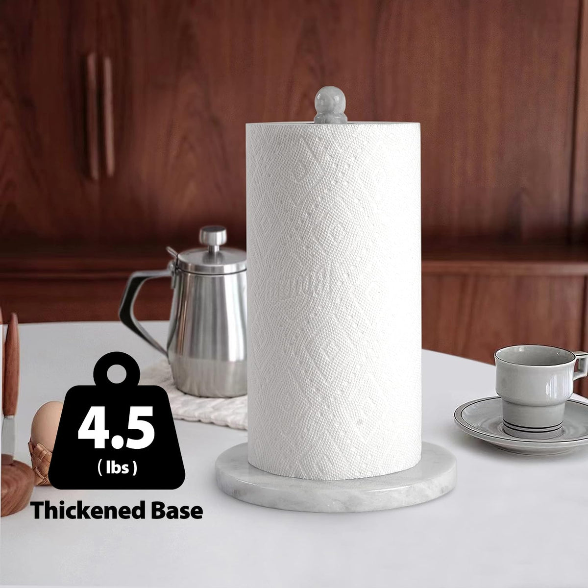 Koville Namib Fantasy paper towel holder top-view emphasizes premium marble.