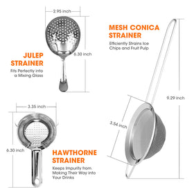 Koviti conical fine mesh strainer ensures smooth filtering.